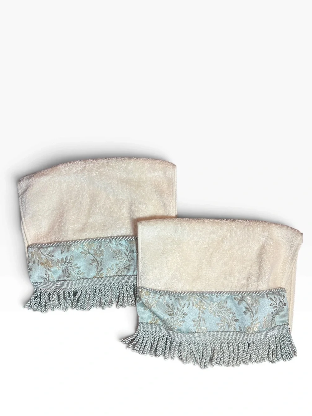 Croscill Blue Wisteria Cream & Light Blue Bath and Hand Towels Set of 2